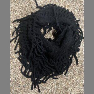 3/$10 Black Infinity Scarf with Fringe